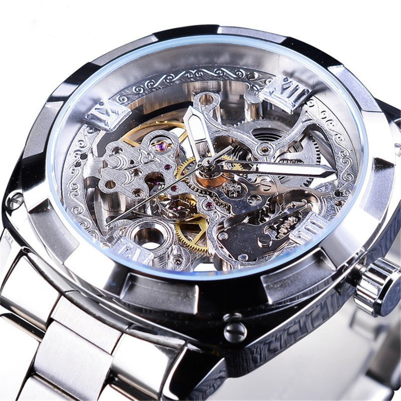 One Drop Shipping Automatic Mechanical Hollow Waterproof Fashion Men's Watch