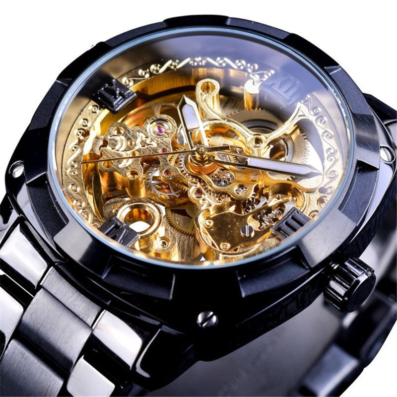 One Drop Shipping Automatic Mechanical Hollow Waterproof Fashion Men's Watch