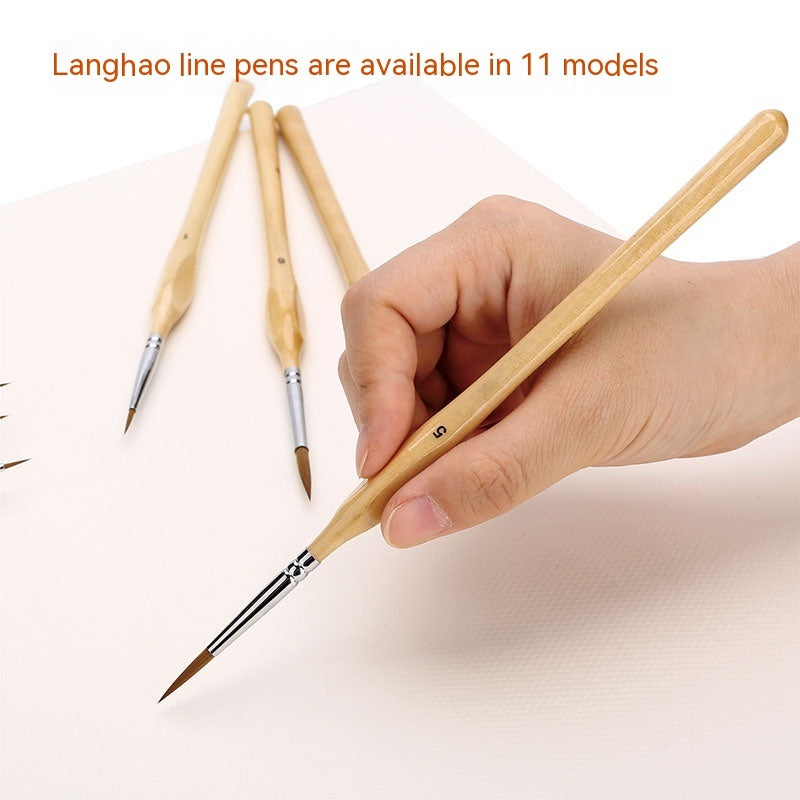 Ultra-fine Three-side Hook Line Pen Watercolor Gouache Fine Pen Outline Pigment Liner Painting Feature Brush Ultra-fine Chinese Painting Hand-painted