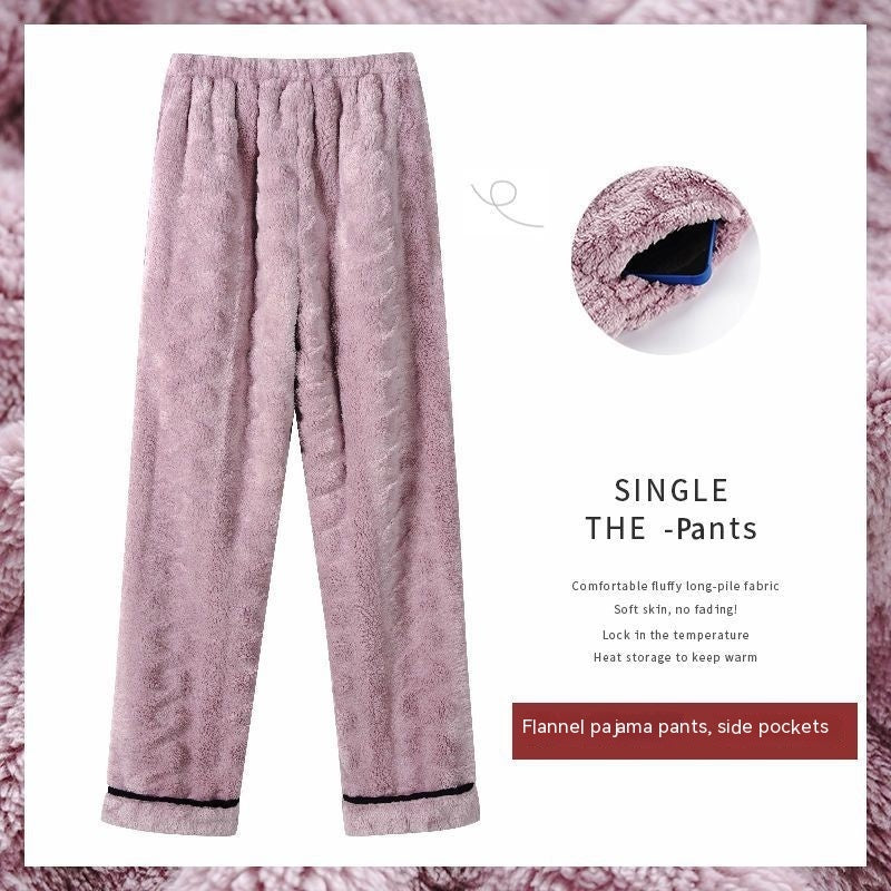 Women's Flannel Thickened Warm Home Pants