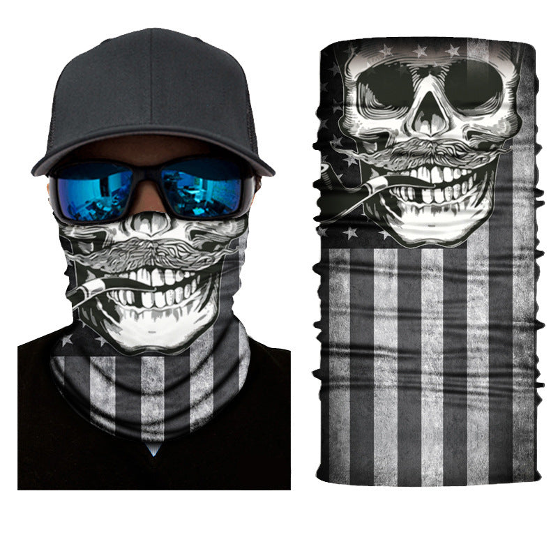 Skull Half Face Series Magic Headband Mask