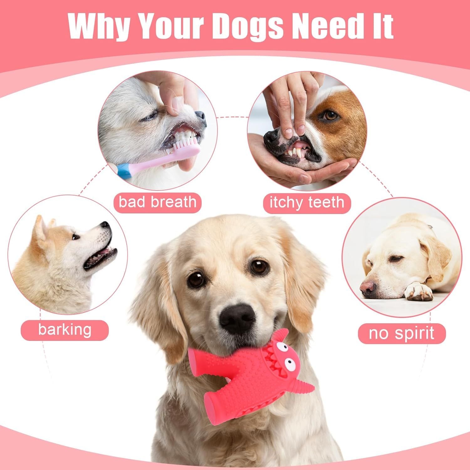 Squeaky Dog Toys For Aggressive Chewers,Durable Interactive Dog Chew Toy For Small Dogs,Natural Rubber Teeth Cleaning Puppy Treat Toys