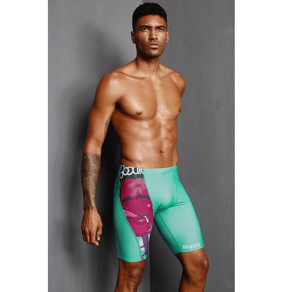 Men's Trendy Warm Five Point Professional Swimsuit