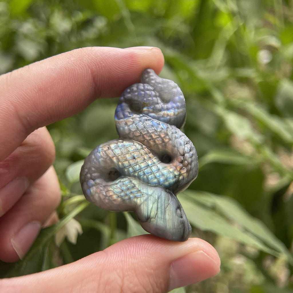 Carved Purple Light Labradorite Snake Gifts And Crafts