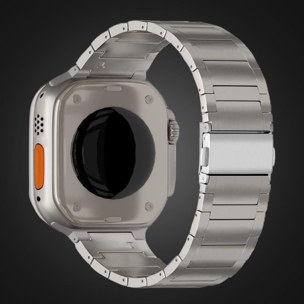 Three Beads One-piece Flat Buckle Titanium Alloy Watch Strap