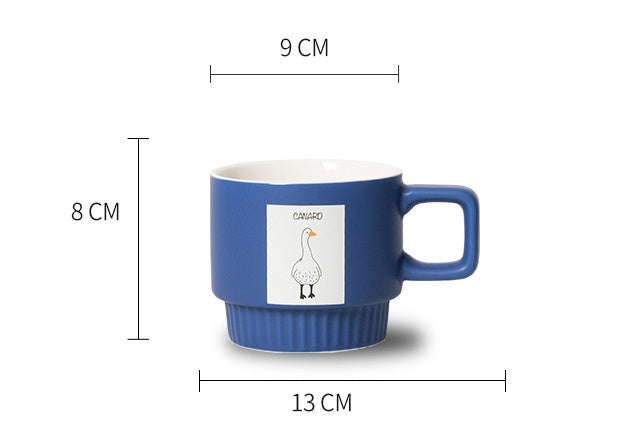 Klein Blue French Animal Coffee Cup Ceramic Latte Art Drinking