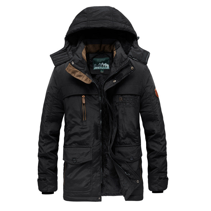 Retro Style New Cotton-padded Coat Washed Jacket Men