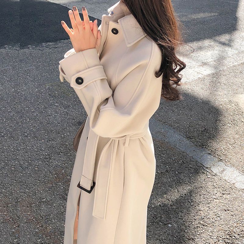 Mid-length Loose Slim Fit Woolen Coat Women's Autumn Woolen Overcoat