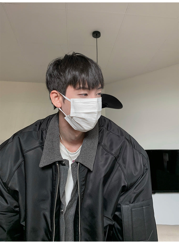 Winter High-grade Denim Stitching Two-piece Pilot Jacket