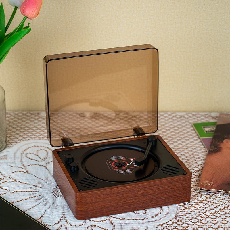 Wooden Vintage Portable Tray CD Player - Retro Music Experience
