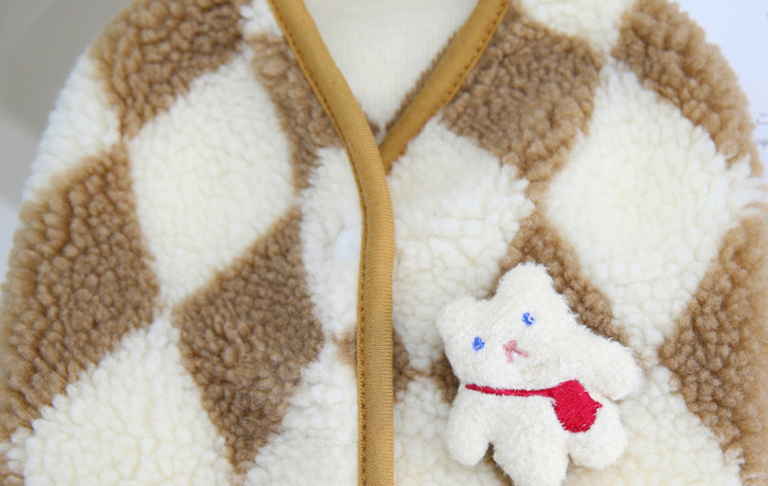 Pet Diamond Lattice Velvet Coat