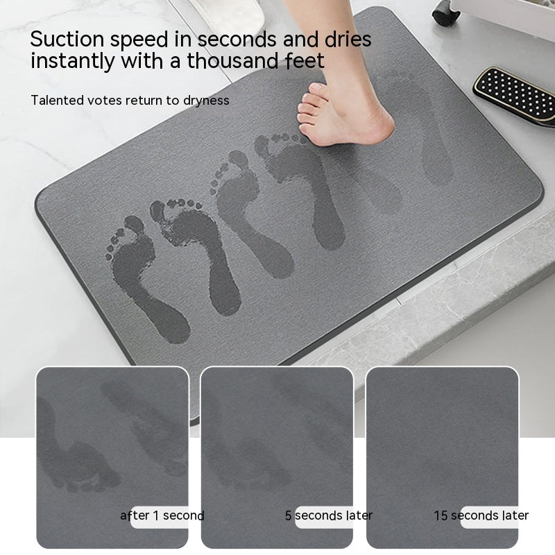 Diatom Ooze Hard Foot Mat Bathroom Non-slip Mat Water-absorbing Quick-drying
