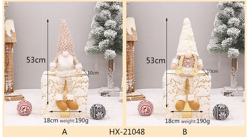 Retractable Luminous Santa Doll Rudolf Christmas Faceless Decoration Ornaments