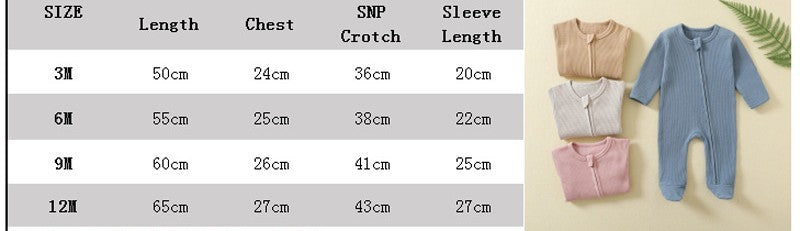 Baby Jumpsuit Romper Long Sleeve Zipper