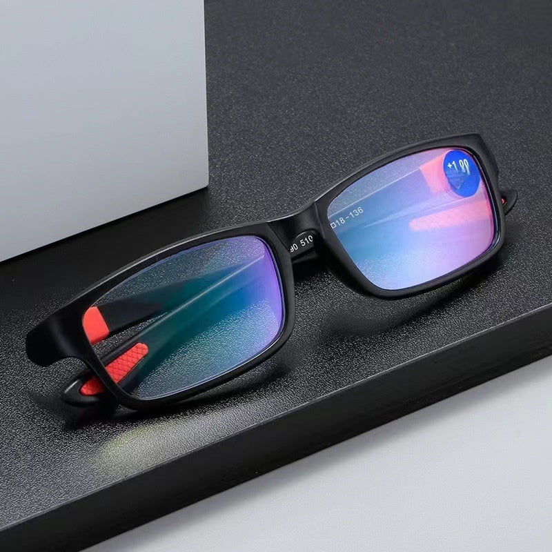 Anti-Blue Ray TR90 Color Two-color Sports Frame Reading Glasses
