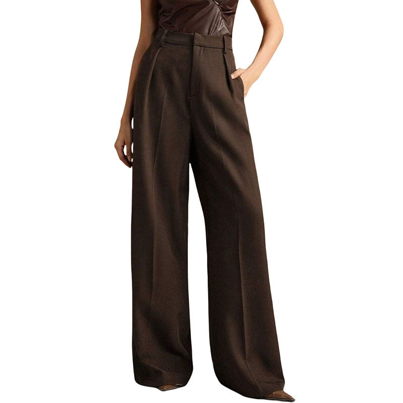 Women's Casual Loose Straight Business Commute Wide Leg Pants
