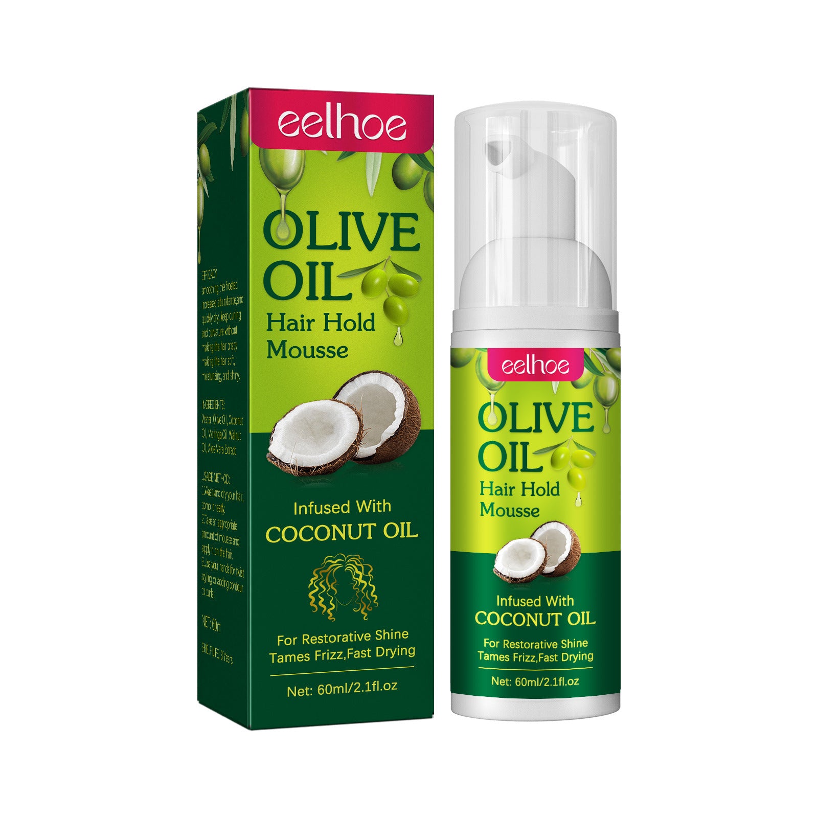 Olive Oil Hair Styling Mousse Long-lasting Moisturizing Roll Shape Anti-frizz