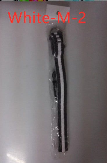 Manufacturer's spot 2.5cm stripe fiber LED luminous pet collar dog ring 6 color 3 size