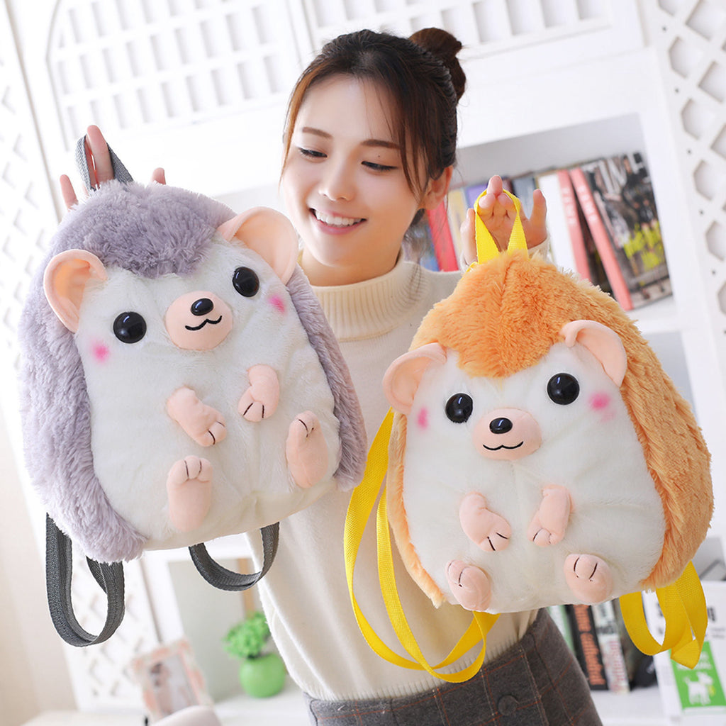 New Cute Cartoon Hedgehog Schoolbag Student Plush Toy
