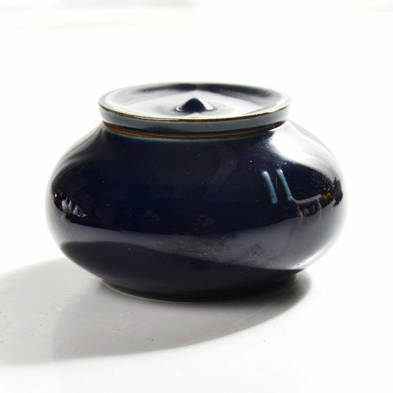 Round Retro Face Powder Sealed Ceramic Tea Pot