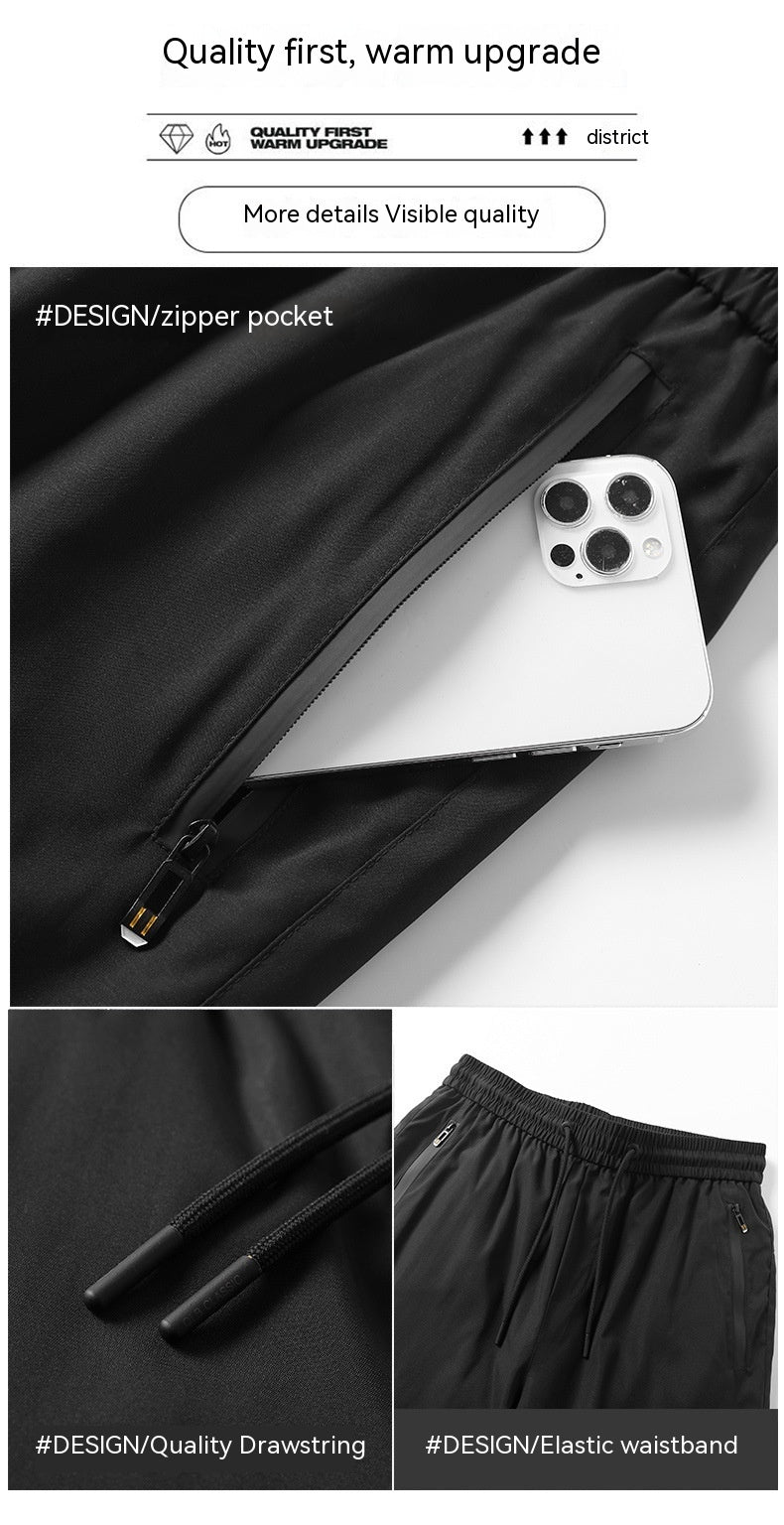 Men's Winter New Elastic Waist Down Wadded Trousers