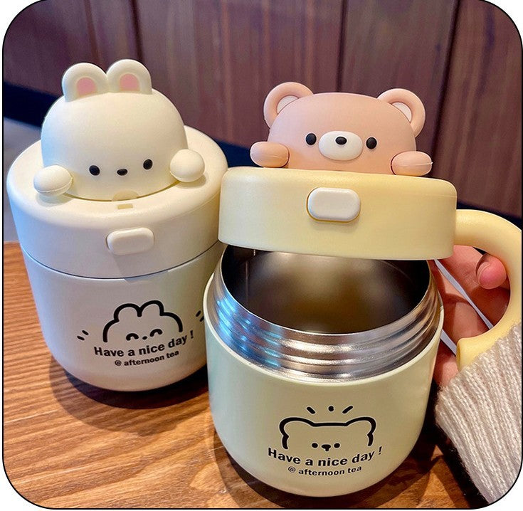 Bear Mug With Lid Household Thermal Insulated Bottle