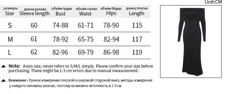 Knitted Off-shoulder Long Sleeve Fishtail Dress Ins Spring French Retro