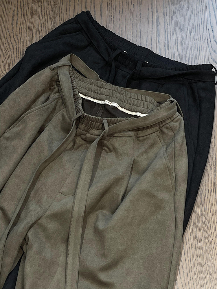 Men's Ribbon Suede Retro Matchet Pants