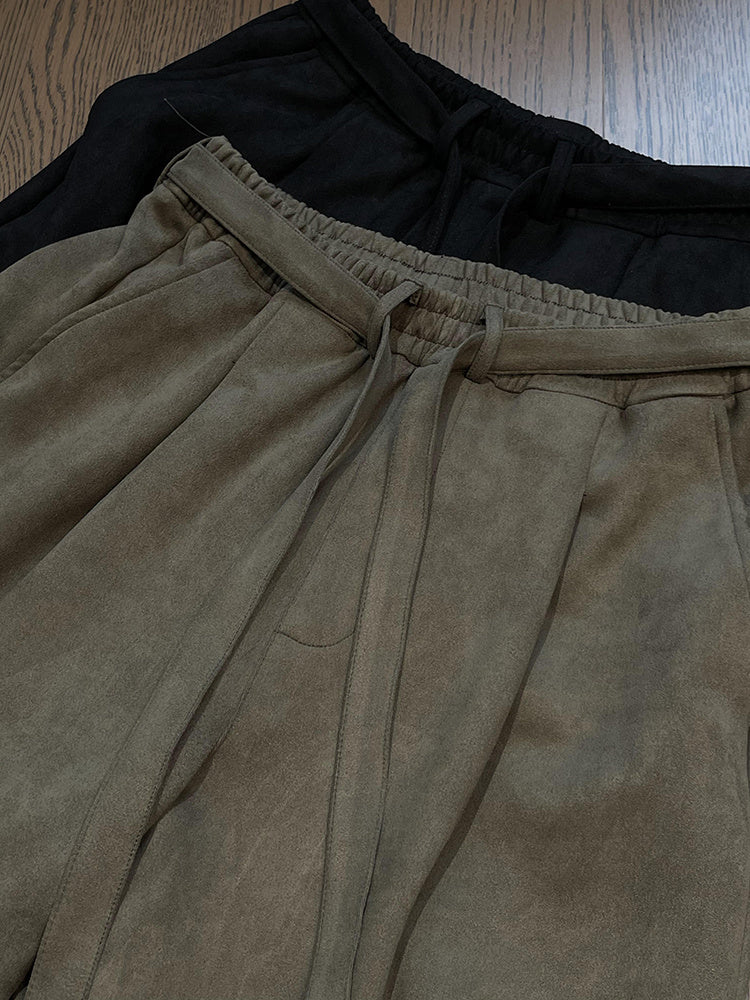 Men's Ribbon Suede Retro Matchet Pants