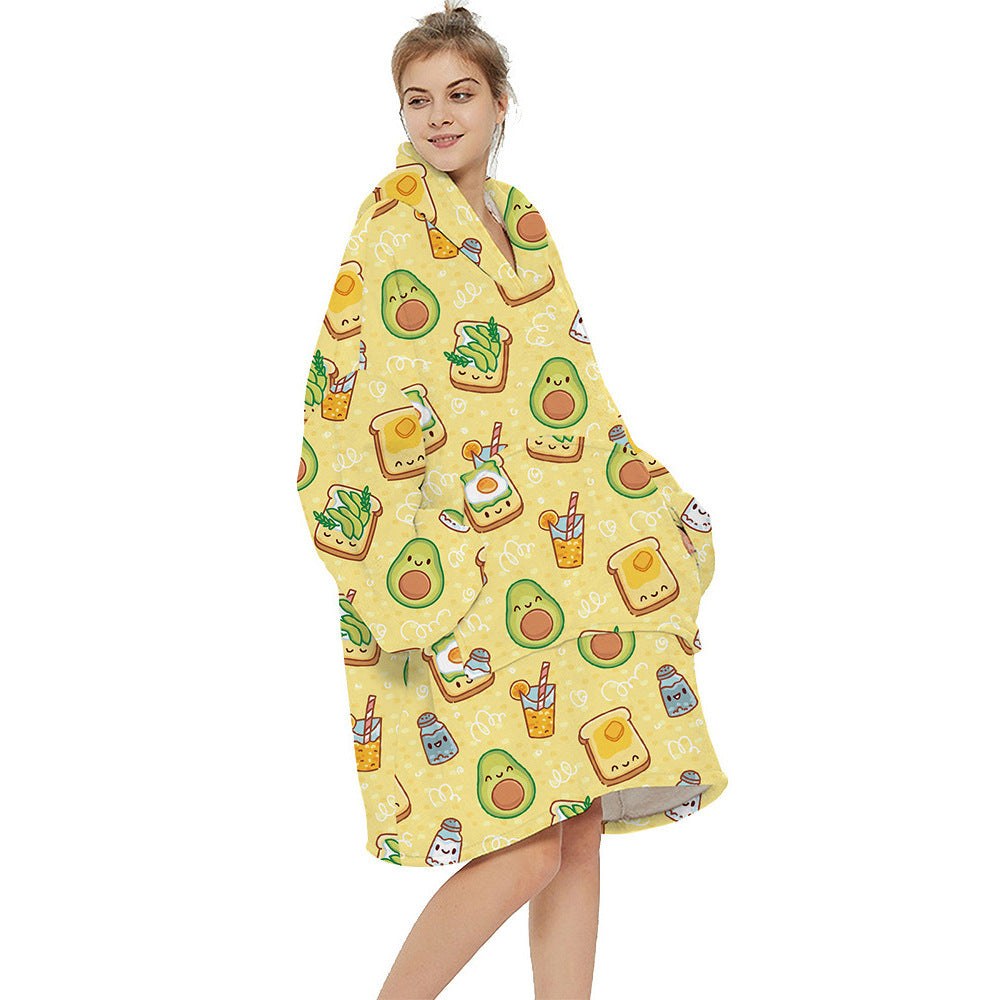 Printed warm layabout blanket hoodie