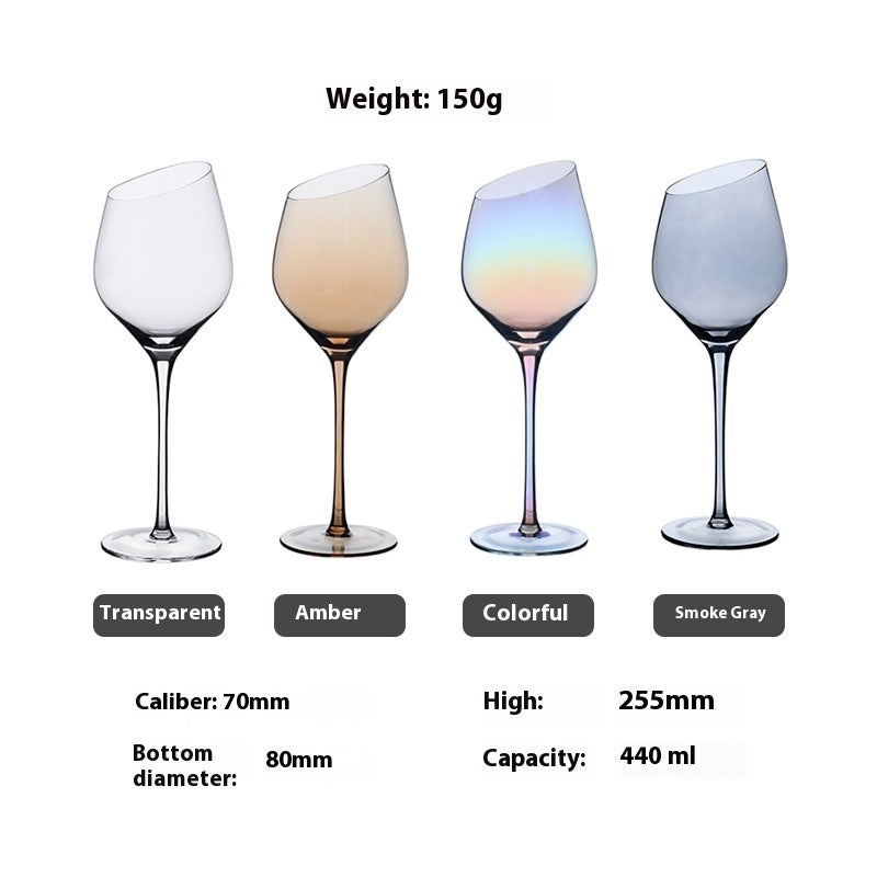 Beveled Big Belly Goblet Crystal Red Wine Electroplated Color Wine Champagne Glass