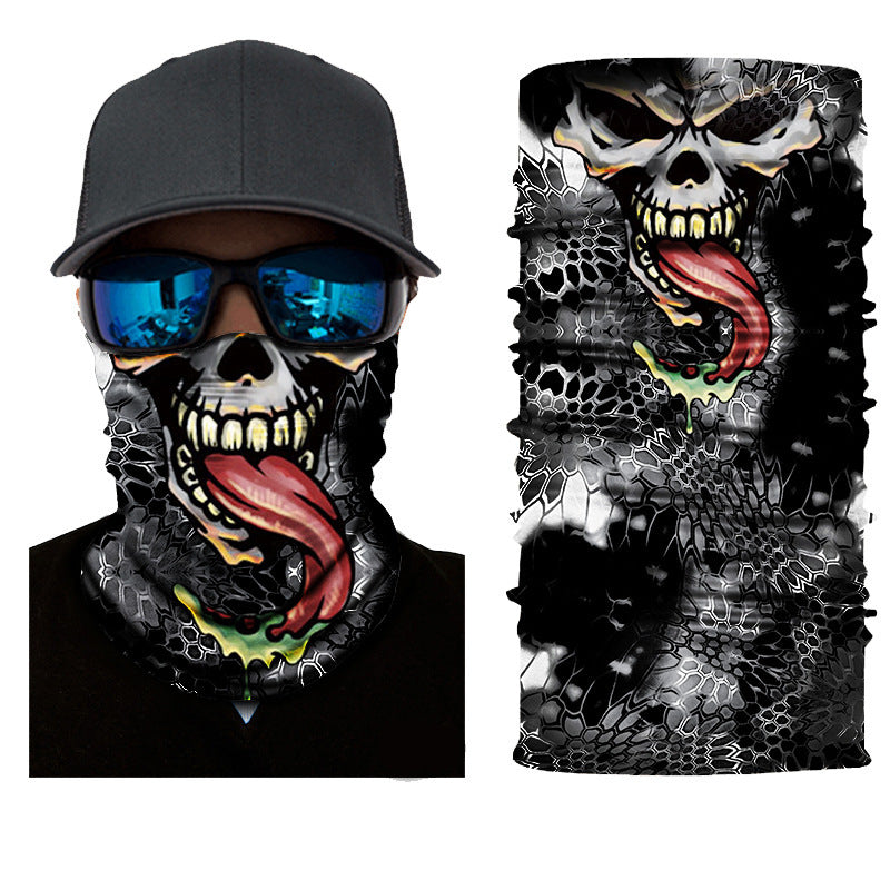 Skull Half Face Series Magic Headband Mask