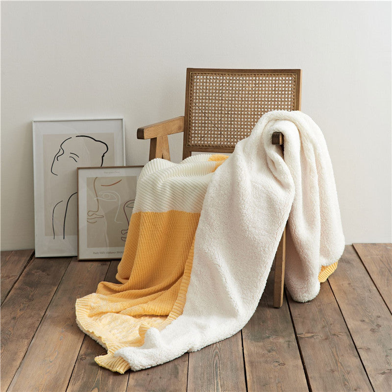 Thicken Warm Siesta Blanket Quilt Knitted Woolen Blanket