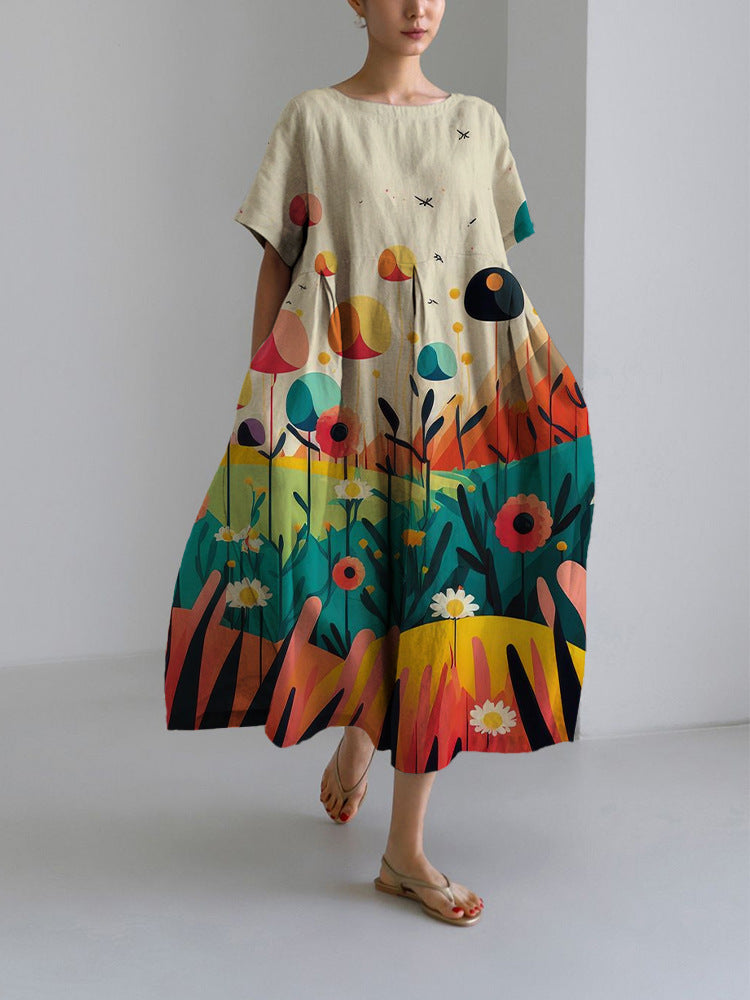 3D Printing Crafts Short Sleeve Women's Dress