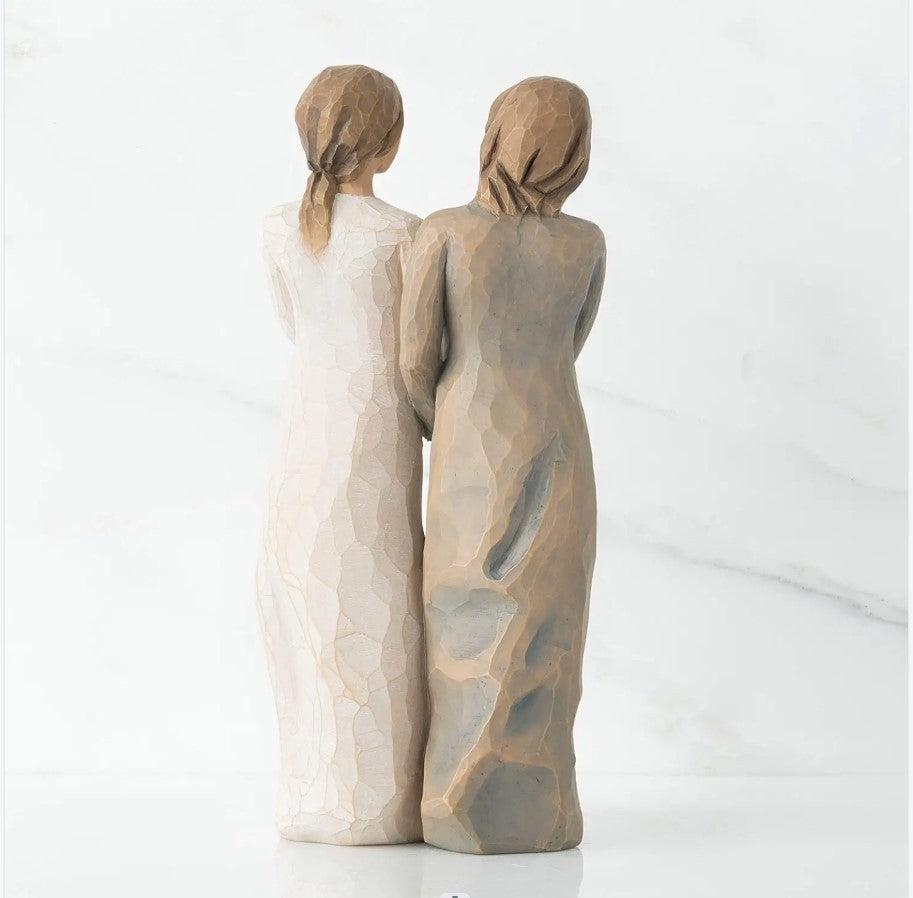 Hand Painted Statue Sisters Resin Craft Ornament