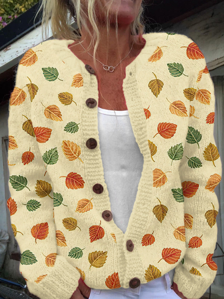 3D Digital Printing Cardigan Knitted Coat