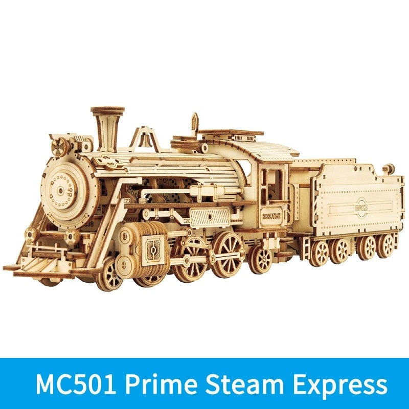 Robotime 3D Wooden Puzzle Prime Steam Express Model DIY Kit Puzzle Toy