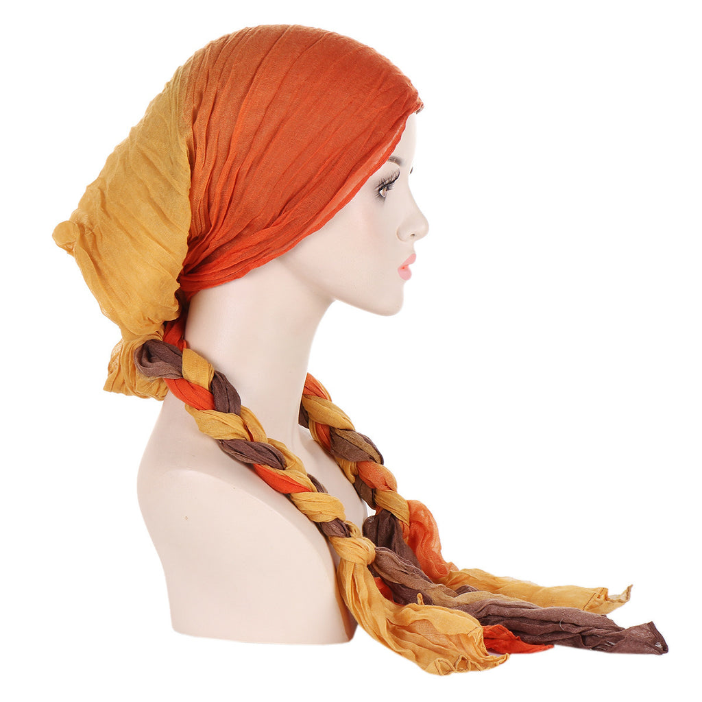 Tam-o'-shanter Hand-woven Braid Bandana Scarf Female Cap