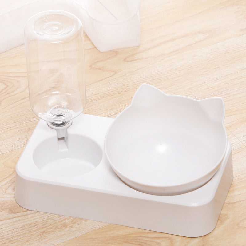 Adjustable automatic drinking cat neck bowl