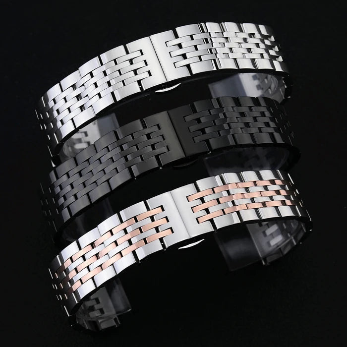 Stainless Steel Solid Seven Beads Strap
