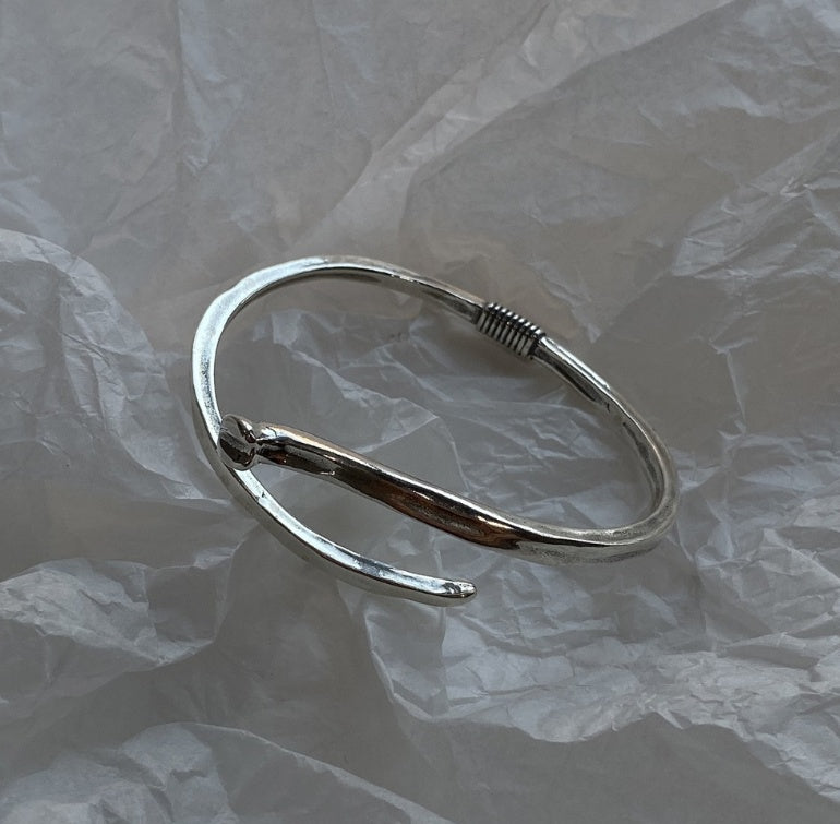 Simple plain silver  bracelet