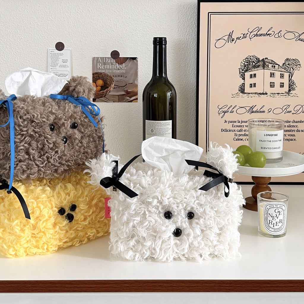 Creative Cute Plush Puppy Tissue Box
