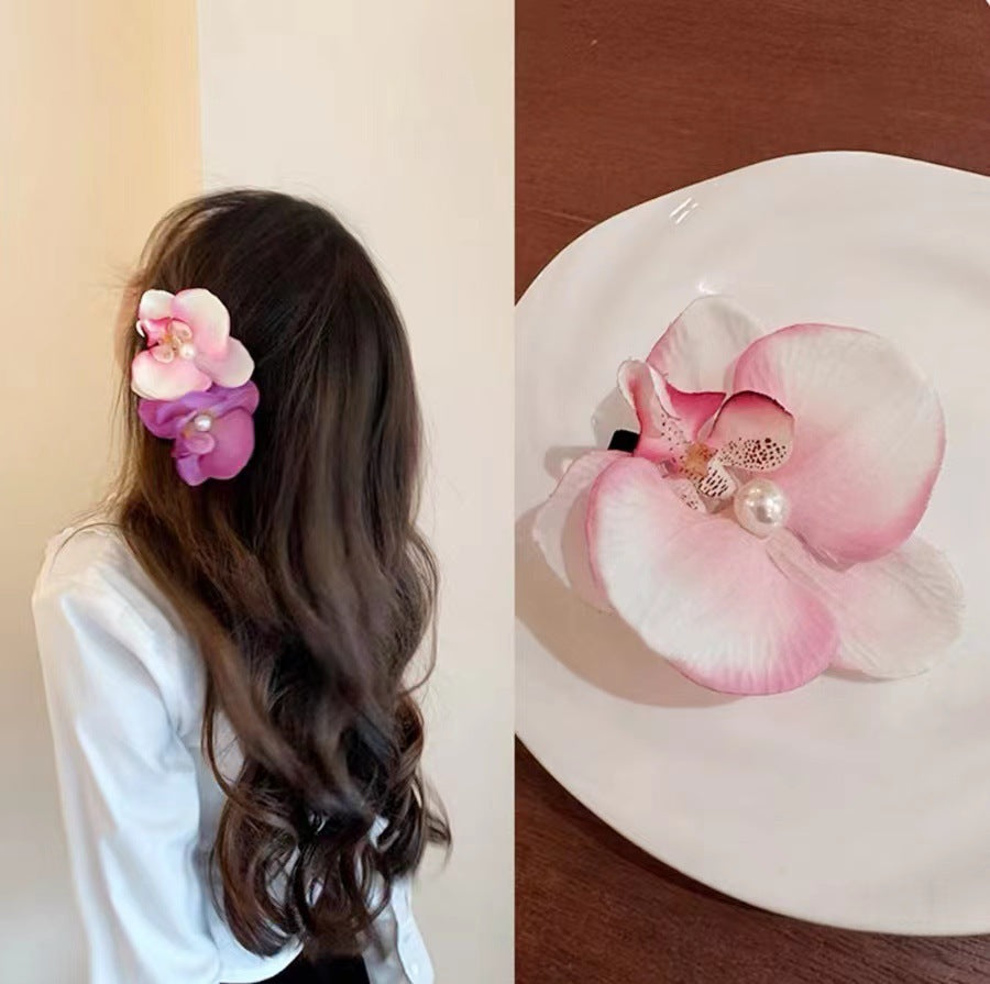 French Elegant Temperament Butterfly Orchid Hair Clip