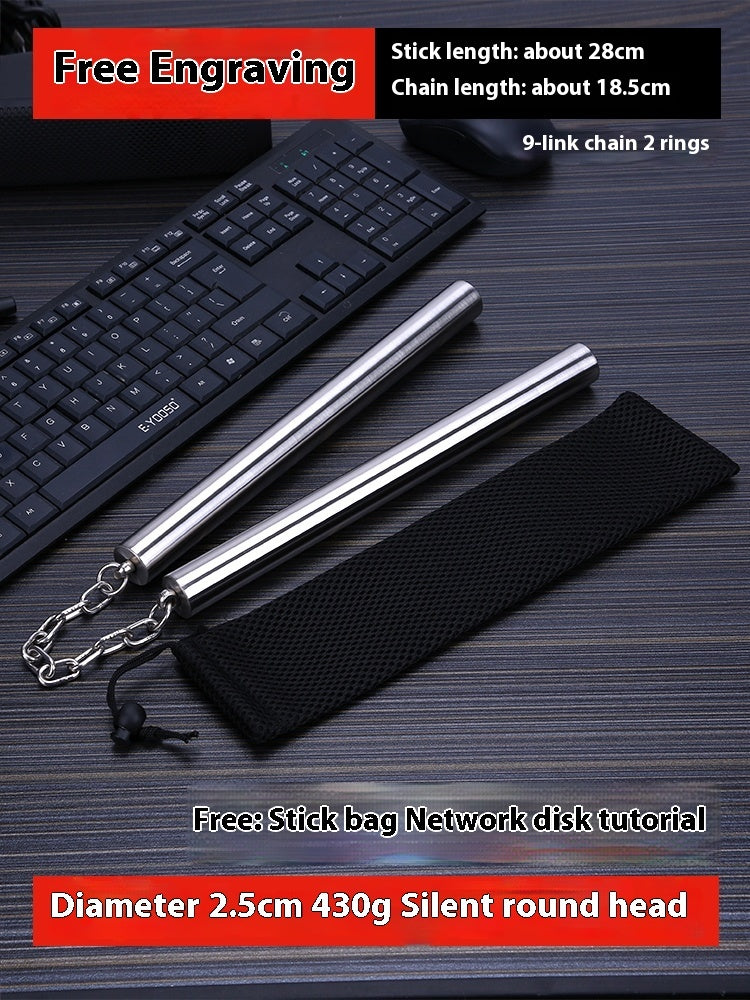 Stainless Steel Nunchaku Flat Head Round Head Two-section Stick
