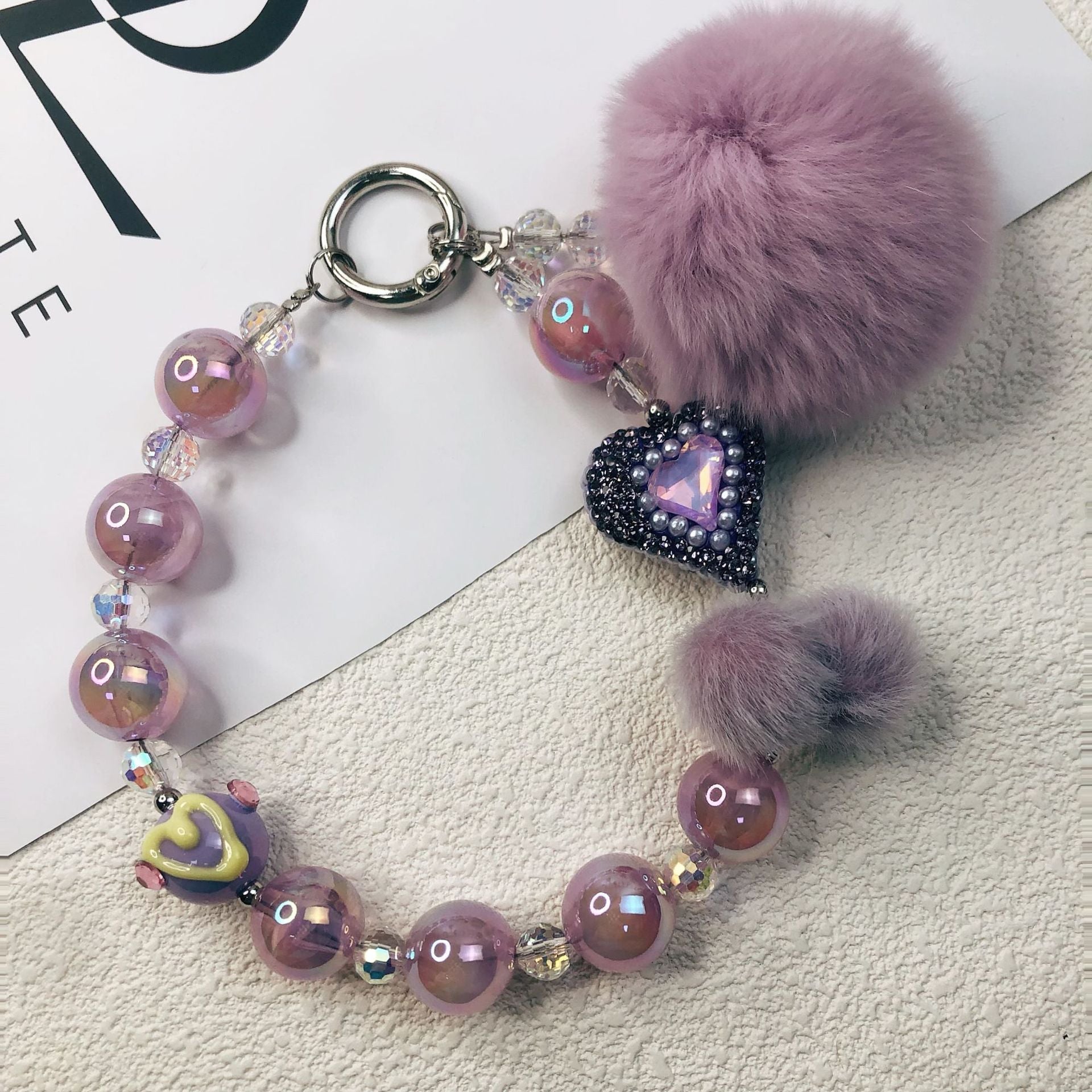 Rabbit Fur Ball Mobile Phone Charm