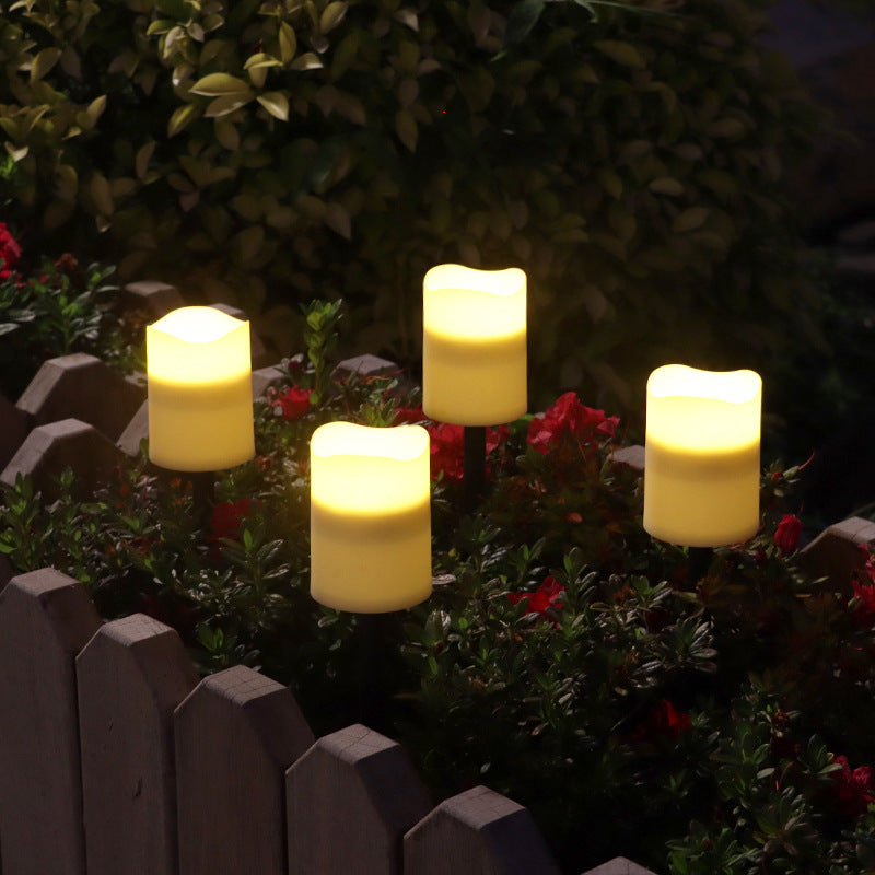 New Electronic Solar Candle Flame LED Light Outdoor Desktop Decoration Lawn Floor Outlet