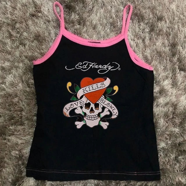 Short Print T-shirt Women's Retro Europe And America Top