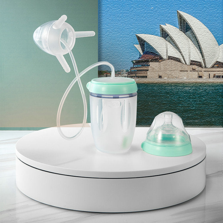 Separated Silicone Long Straw Milk Bottle