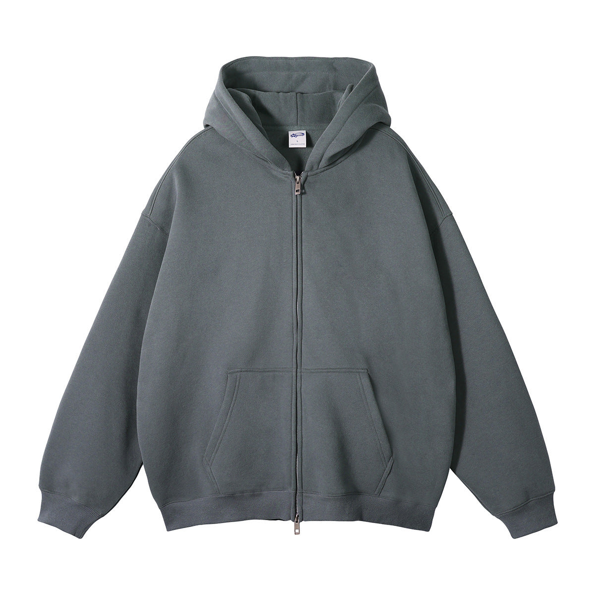 Men's Fleece-lined Thickened Double-headed Zipper Hooded Sweater