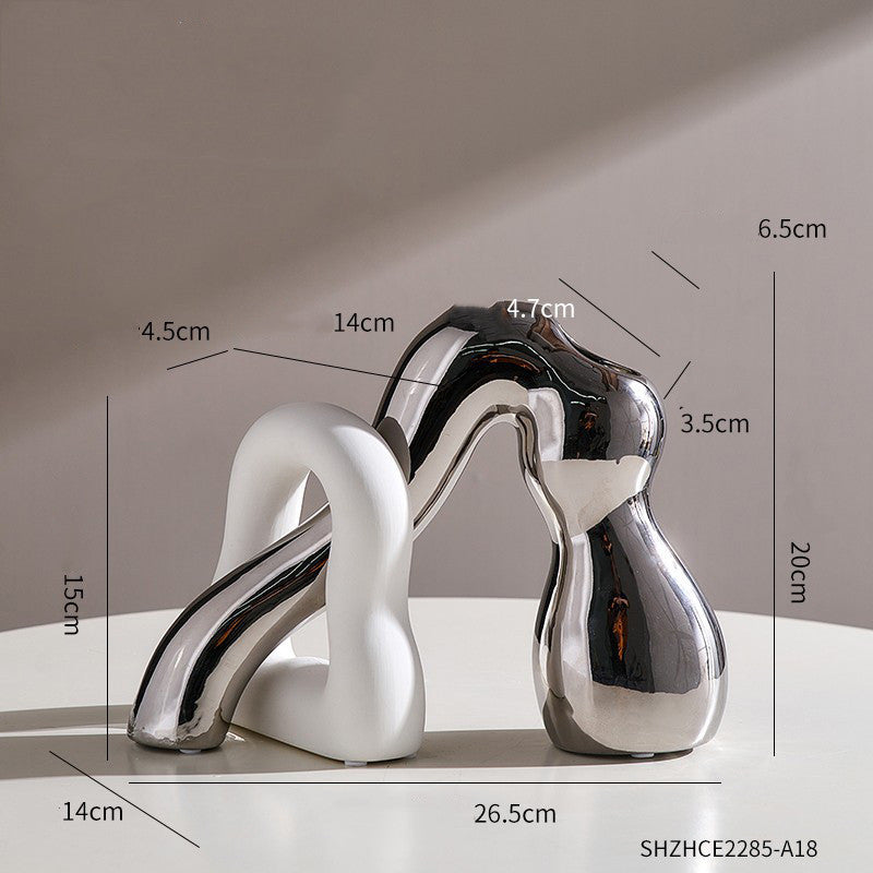 Abstract Character Art Vase Flower Arrangement And Dried Flower Creative TV Cabinet